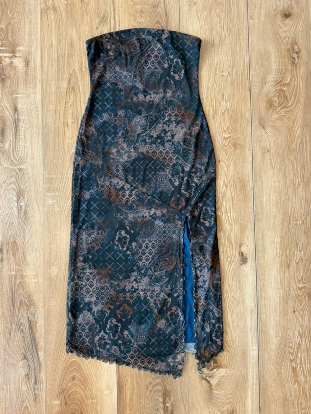 Urban Outfitters Samara Mesh Strapless Midi Dress